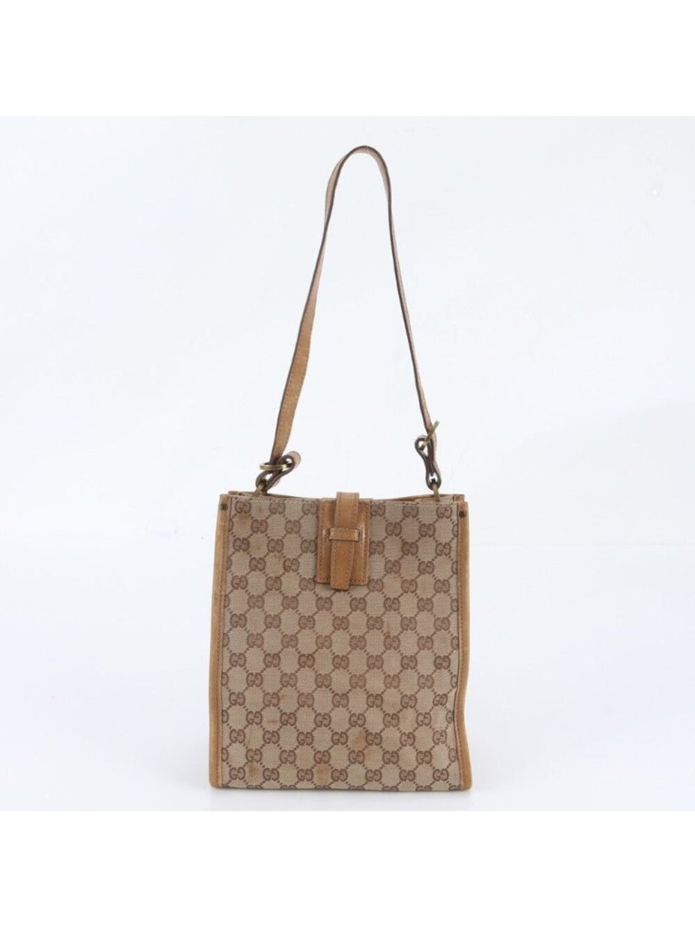Gucci GG Canvas Leather Shoulder Bag